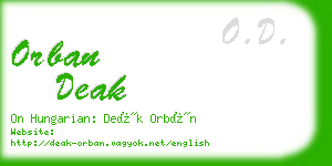 orban deak business card